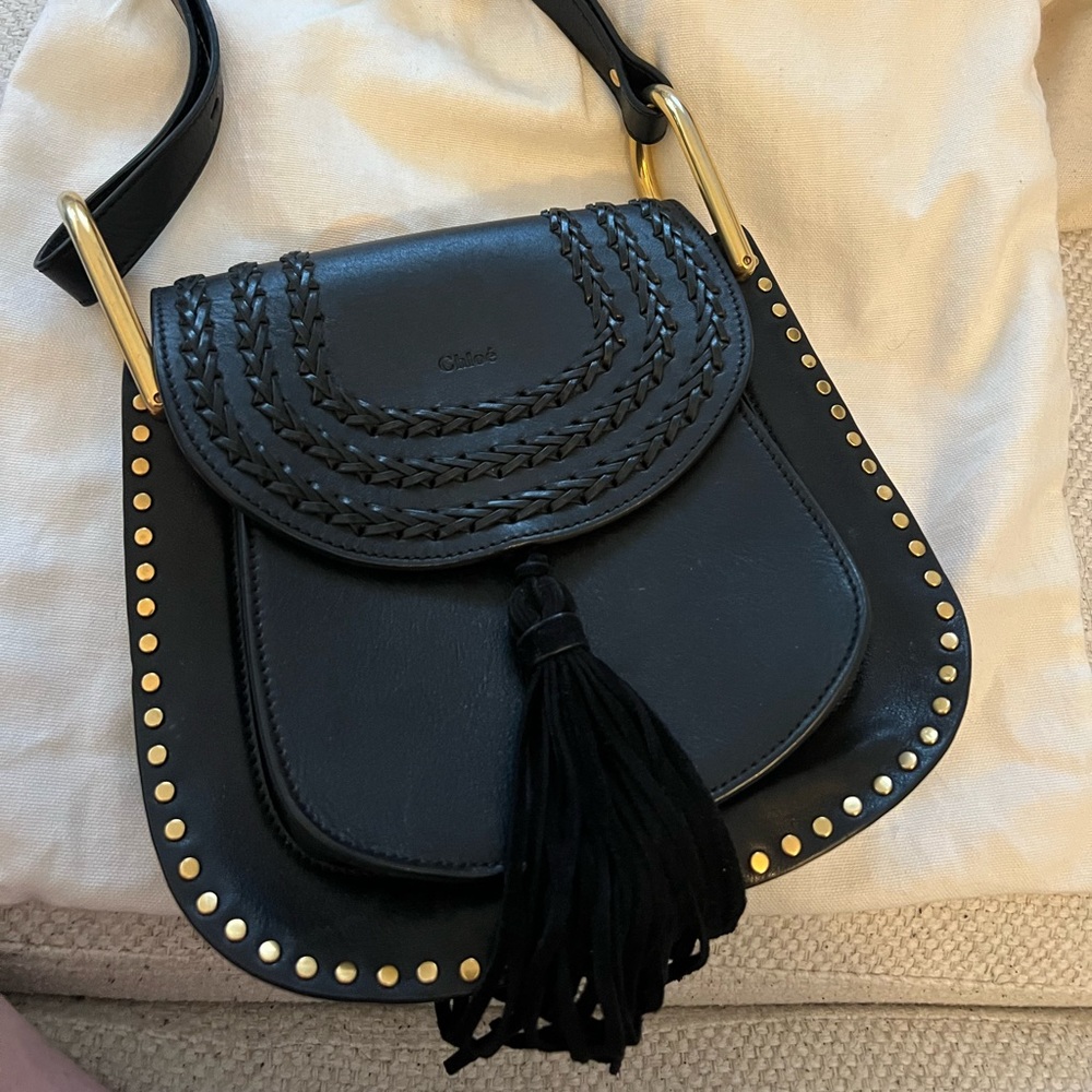 Chloe calfskin black Hudson bag
